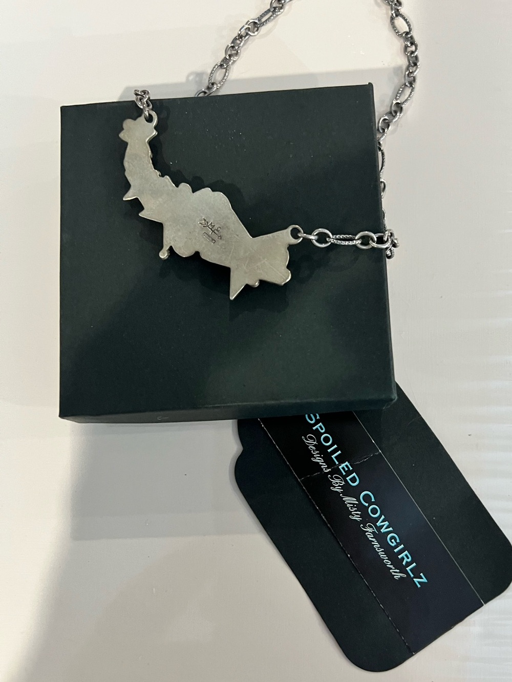 Spoiled Cowgirlz Sterling Star Cluster Necklace w/ Turq. Accents - NWT - OS - Picture 3 of 5